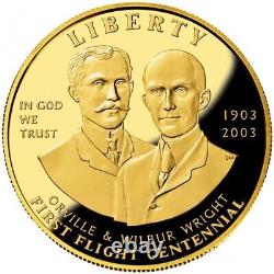 2003 W First Flight Centennial Commemorative Gold Proof $10 Coin (. 49 oz) wOGP