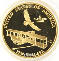 2003 W First Flight Centennial Commemorative Proof Gold $10 US Coin With Box & COA