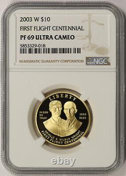 2003-W First Flight Centennial Modern Gold Commemorative $10 PF 69 Ultra Cam NGC