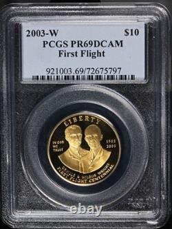 2003-W First Flight Commemorative Gold $10 PCGS PR69 DCAM STOCK