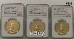 2006 3 Coin 20th Anniv. Gold Eagle Set Ngc Certified All 70 Grades! Coas #5885