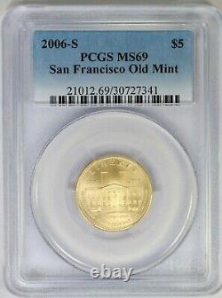 2006-S PCGS US $5 Gold San Francisco Old Mint Commemorative MS69 Coin