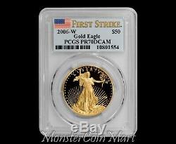 2006-W $50 Gold Eagle PCGS PR70DCAM FIRST STRIKE POP 13 COIN! VERY RARE
