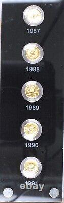 2007 25-Coin Proof Gold panda 15 Yuan 25th Anniversary Commemorative Set