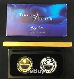 2007 Australia 1 oz 999 Silver & Gold 1 Oz Coin Treasures of Australia Sapphires