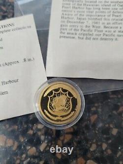 2007 Gold Proof Coin 3.1 Grams. 585 Gold 14k Peral Harbour AMERICAN MINT