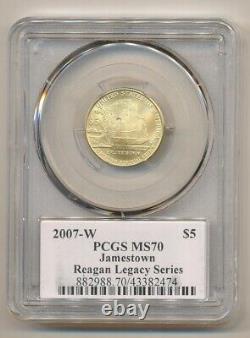 2007 W $5 Gold Jamestown Commemorative PCGS MS70 REAGAN LEGACY Series -LOW POP 8