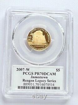 2007 W $5 Gold Jamestown Commemorative PCGS PR70DCAM REAGAN LEGACY Series