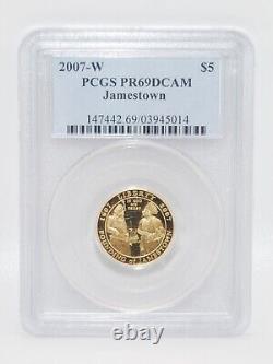 2007-W $5 Jamestown Gold Coin Commemorative 1/4 oz PCGS PR69 DCAM