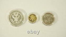 2008 Bald Eagle 3 Coin Proof Commemorative Set with $5 Gold & Silver Dollar OGP