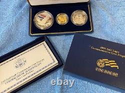 2008 Bald Eagle Commemorative 3 Coin Proof Set with $5 Gold Coin