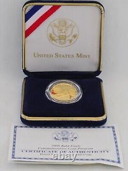 2008 Bald Eagle Commemorative Proof $5 Gold Coin 8.36 grams