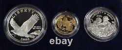 2008 Bald Eagle Gold & Silver Commemorative Coin Proof Set with Box & COA