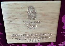 2008 Beijing Olympic Commemorative 4 Silver Coins Set Box & Coa (no Gold Coins)