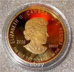 2008 Canada $350 Dollars 99999 Pure Gold Coin, Purple Saxifrage, Early #439