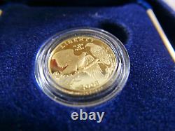 2008 Us Mint Proof Commemorative Eagle $5 Gold 1/4 Oz Coin With Box & Coa