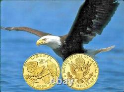 2008 Us Mint Proof Commemorative Eagle $5 Gold 1/4 Oz Coin With Box & Coa