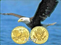 2008 Us Mint Uncirculated Commemorative Eagle $5 Gold 1/4 Oz Coin With Box & Coa