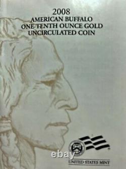 2008 W $5 Gold Buffalo Unc. 9999 With Box & Coa 24k Item # Hio Stock Lmg