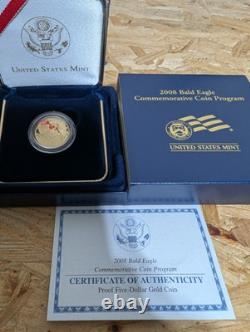 2008-W Bald Eagle Commemorative Proof $5 Gold Coin OGP COA