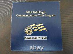 2008 W Gold $ 5 Bald Eagle Commemorative Gold Coin Box Sleeve Case & Coa