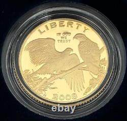 2008-W Proof $5 Gold Bald Eagle Commemorative Coin with Box, OGP & COA