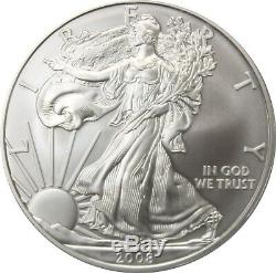 2008 W Reverse 2007 Burnished Silver Eagle PCGS SP70 First Strike Mercanti