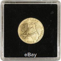 2008-W US Gold $5 Bald Eagle Commemorative BU Coin in Square Holder