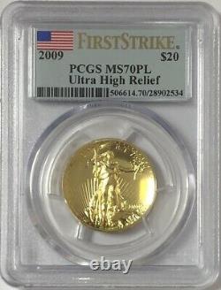 2009 $20 Gold Ultra High Relief PCGS MS-70 PL First Strike ITEM #3