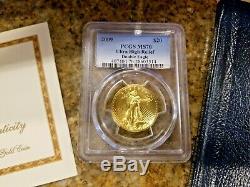 2009 $20 Ultra High Relief Gold Double Eagle PCGS MS70 with box, COA & book