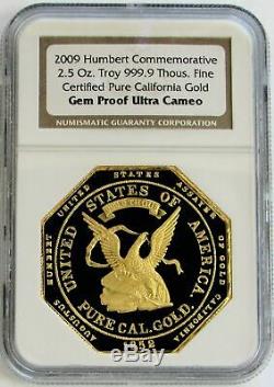 2009 Gold 2.5 Oz Commem 1852 Humbert California Gold Ngc Gem Proof Ultra Cameo