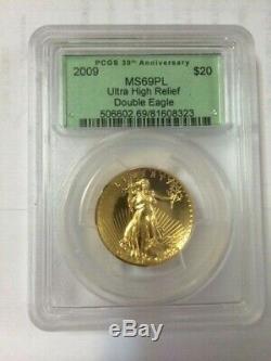 2009 Ultra High Relief $20 Double Eagle PCGS 69PL 30th Anniversary Holder