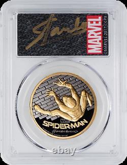$200 2017 Spiderman Commemorative Gold Coin PCGS PF70DCAM FDI with Stan Lee Sign