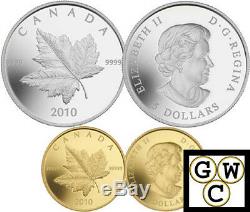 2010 Set 2 Piedfort Reverse-Proof Coins 1oz Silver & 1/5oz Gold ML. 9999(12728)NT