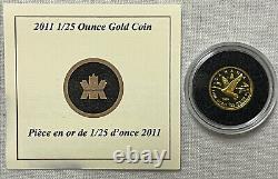 2011 Canada Fifty Cent 1/25 Oz Gold, Gem Proof, Ogp & Coa. 9999 Fine. 04 Agw