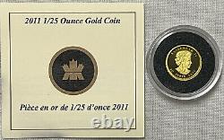 2011 Canada Fifty Cent 1/25 Oz Gold, Gem Proof, Ogp & Coa. 9999 Fine. 04 Agw