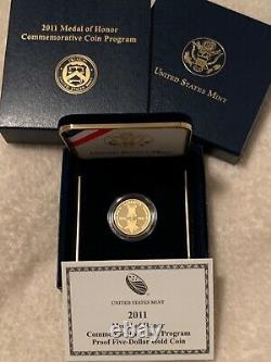 2011 Medal of Honor Commemorative Proof Five-Dollar Gold Coin