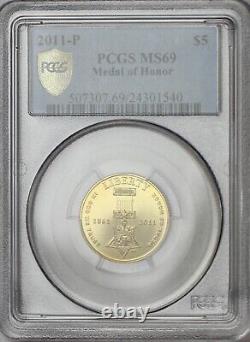 2011-P $5 Medal of Honor Commemorative 99.99% Pure Gold MS69 Uncirculated