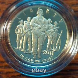 2011 U. S. Army Commemorative $5 Gold Proof Coin Box & CoA