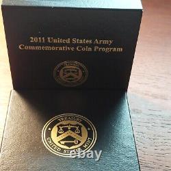 2011 U. S. Army Commemorative $5 Gold Proof Coin Box & CoA