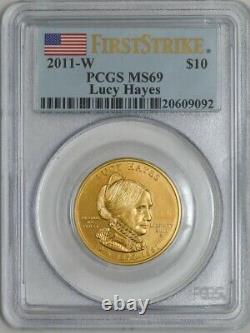 2011-W $10 Lucy Hayes First Strike Spouse Gold MS69 PCGS 931844-15