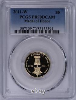 2011-W $5 Proof Gold Medal of Honor PCGS PR70DCAM