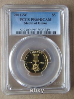 2011 W Medal of Honor PCGS PR69DCAM $5 Gold coin