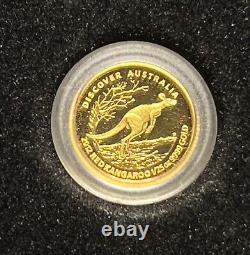 2012 Australia Red Kangaroo 1/25oz Gold Proof Coin. COA & OGP