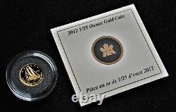 2012 Canada 1/25th oz. Pure Gold Coin The Bluenose NO CASE