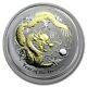 2012 Dragon Lunar Perth Mint Australia $ 1 Oz Silver Coin Gilded Box & Coa