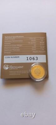 2012-P $15 Australia Gold Coin 1/10 oz. Kola Proof WithCOA Limited Mint #1063 UNC