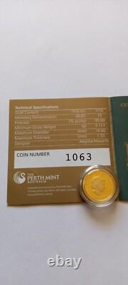 2012-P $15 Australia Gold Coin 1/10 oz. Kola Proof WithCOA Limited Mint #1063 UNC