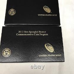 2012 Star Spangled Banner Commemorative 2-coin Proof Set $5 Gold and $1 Silver