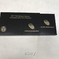 2012 Star Spangled Banner Commemorative 2-coin Proof Set $5 Gold and $1 Silver